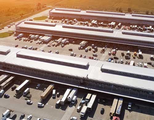 Distribution and logistics facility sprinkler installation